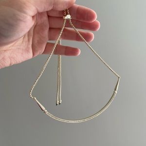 Kendra Scott 14k Yellow Gold Plated CZ Adjustable Choker Scotty Necklace